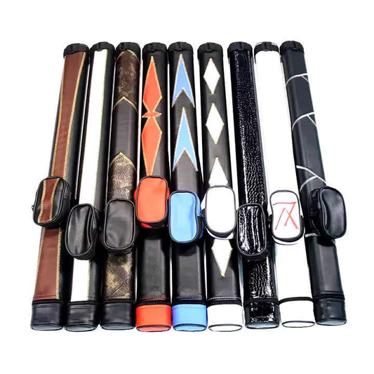 Billiard Snooker Pole Case 1/2 PU Leather Pole Bag Portable Cue Case