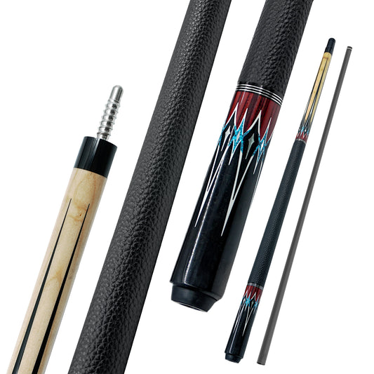 NEW BIZU NEBULA 58" Carbon Fiber Pool Cue-Microfiber Leather Wrap -Flames