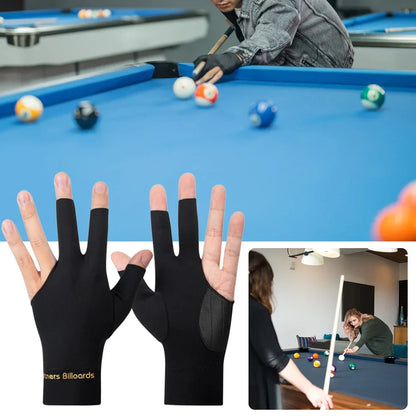 Billiard Gloves Open 3 Finger Gloves Anti-Slip Snooker Pool Gloves Breathable Billiard Sports Billiard Accessories