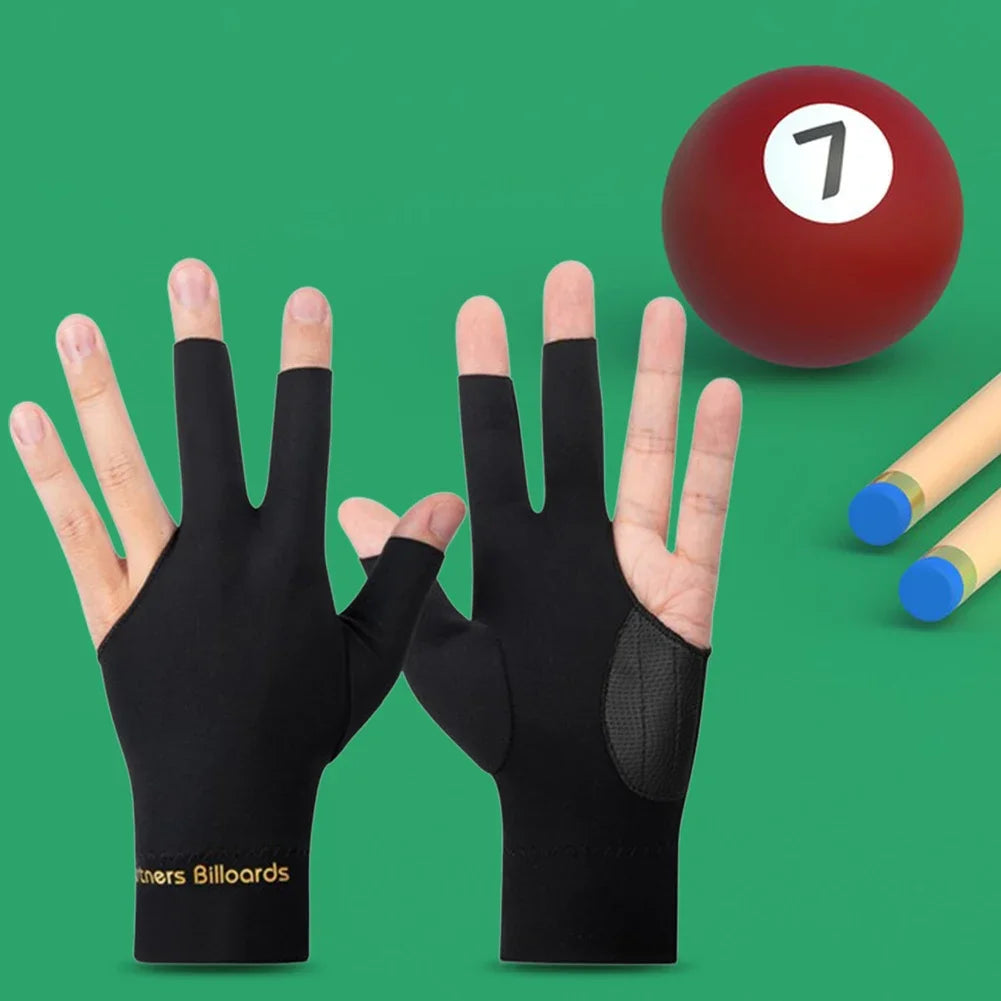 Billiard Gloves Open 3 Finger Gloves Anti-Slip Snooker Pool Gloves Breathable Billiard Sports Billiard Accessories