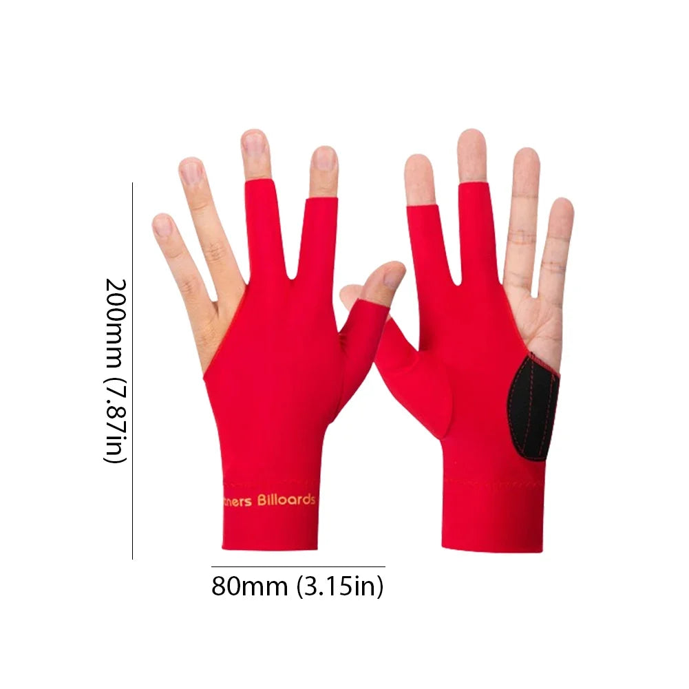 Billiard Gloves Open 3 Finger Gloves Anti-Slip Snooker Pool Gloves Breathable Billiard Sports Billiard Accessories