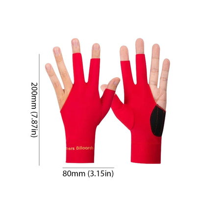 Billiard Gloves Open 3 Finger Gloves Anti-Slip Snooker Pool Gloves Breathable Billiard Sports Billiard Accessories