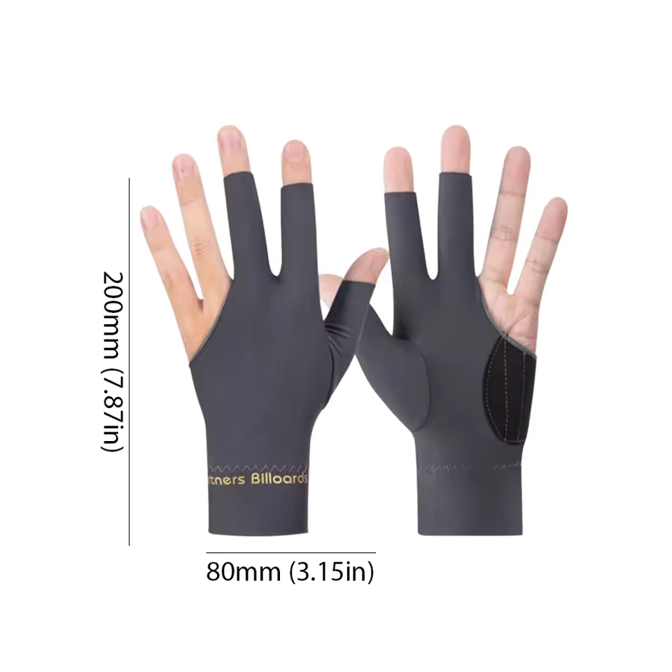 Billiard Gloves Open 3 Finger Gloves Anti-Slip Snooker Pool Gloves Breathable Billiard Sports Billiard Accessories