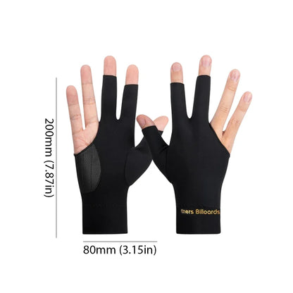 Billiard Gloves Open 3 Finger Gloves Anti-Slip Snooker Pool Gloves Breathable Billiard Sports Billiard Accessories