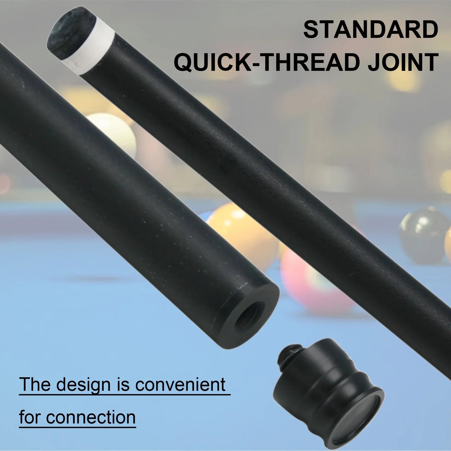 13mm Black Technology Carbon Fiber Billiards Pool Cue Shafts 3/8*8 Steel Joint with Connector Protection Billiards Accessories