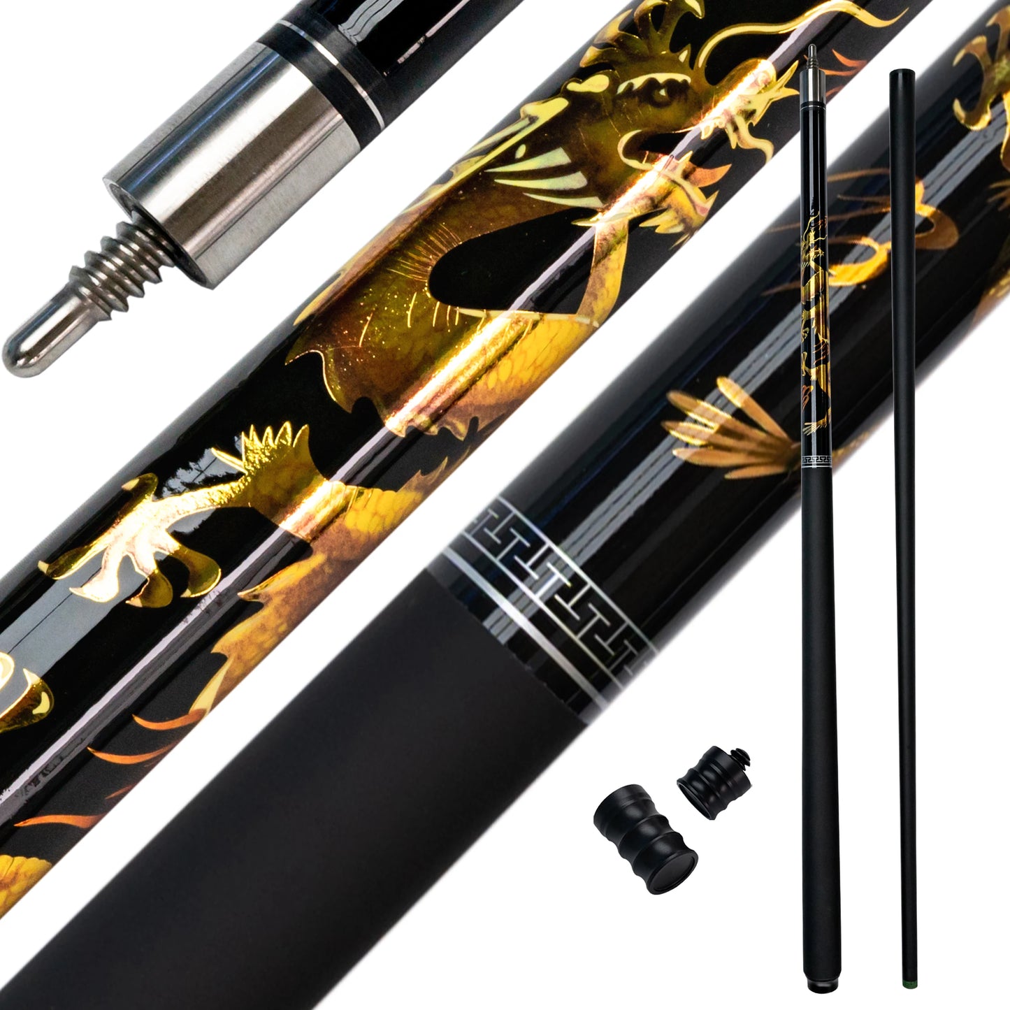 Premium Carbon Fiber Billiards Cue 12.5mm Tip China Dragon Split Design Pool Cue Set Suitable For any Occasion