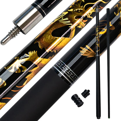 Premium Carbon Fiber Billiards Cue 12.5mm Tip China Dragon Split Design Pool Cue Set Suitable For any Occasion
