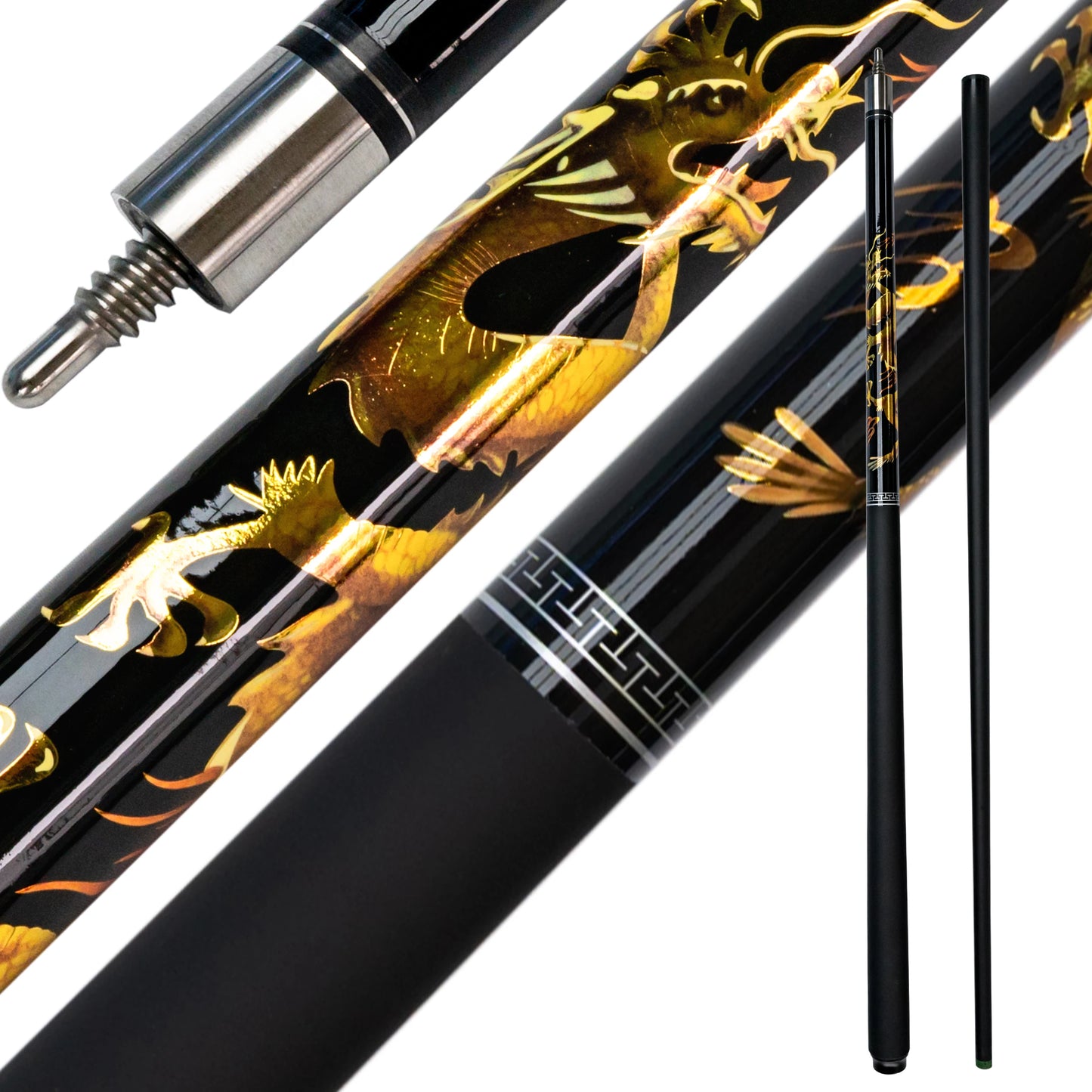 Premium Carbon Fiber Billiards Cue 12.5mm Tip China Dragon Split Design Pool Cue Set Suitable For any Occasion