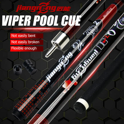 12.5mm Red Viper Carom Pool Cue 19oz Carbon Composite Billiard Stick 58.46in