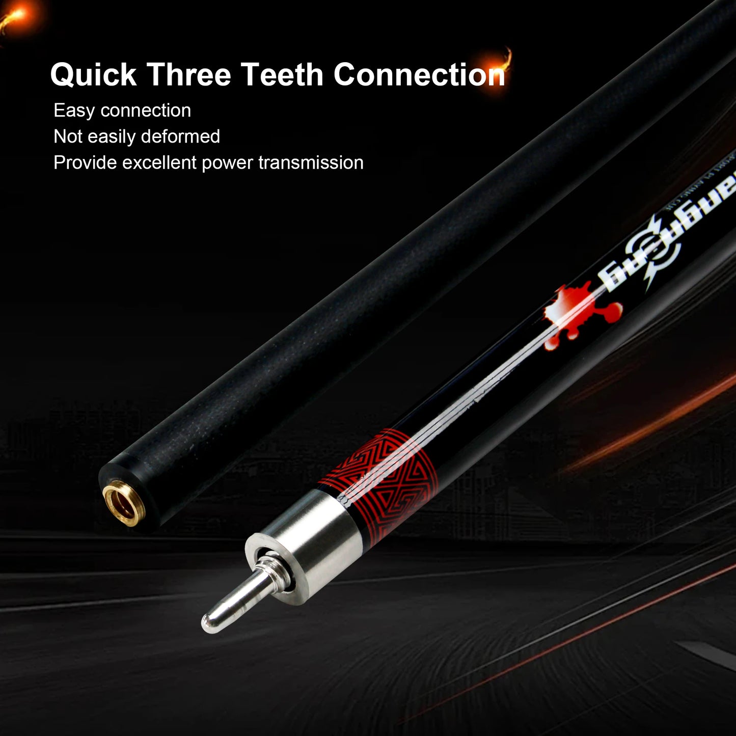 12.5mm Red Viper Carom Pool Cue 19oz Carbon Composite Billiard Stick 58.46in
