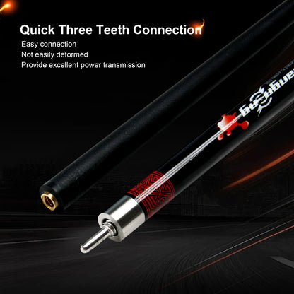 12.5mm Red Viper Carom Pool Cue 19oz Carbon Composite Billiard Stick 58.46in
