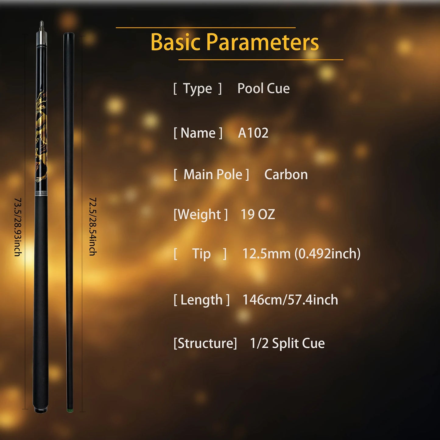 Premium Carbon Fiber Billiards Cue 12.5mm Tip China Dragon Split Design Pool Cue Set Suitable For any Occasion