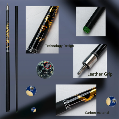 Premium Carbon Fiber Billiards Cue 12.5mm Tip China Dragon Split Design Pool Cue Set Suitable For any Occasion