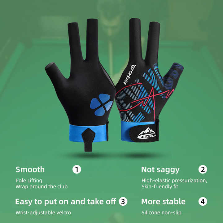 Thin three-finger pool cue snooker gloves for left/right hand