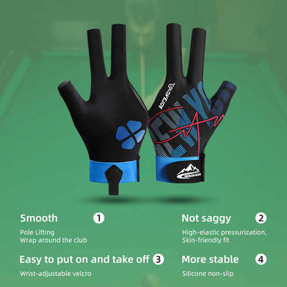 Thin three-finger pool cue snooker gloves for left/right hand