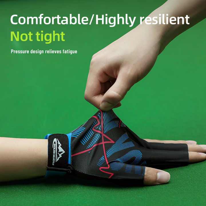Thin three-finger pool cue snooker gloves for left/right hand