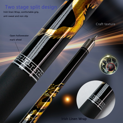 Premium Carbon Fiber Billiards Cue 12.5mm Tip China Dragon Split Design Pool Cue Set Suitable For any Occasion