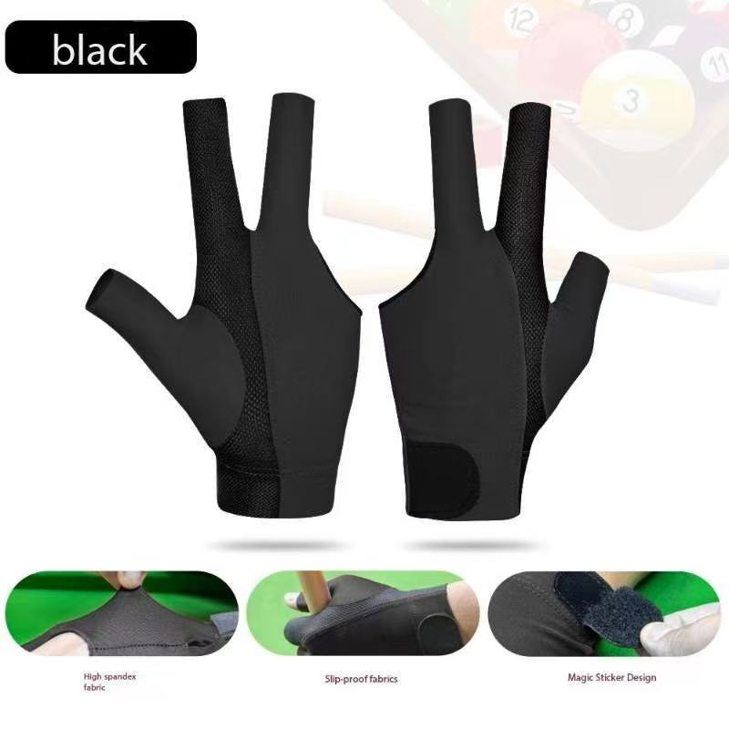 3 Finger Breathable Elastic Quick Dry Billiard Snooker Gloves