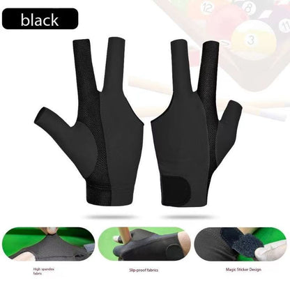 3 Finger Breathable Elastic Quick Dry Billiard Snooker Gloves