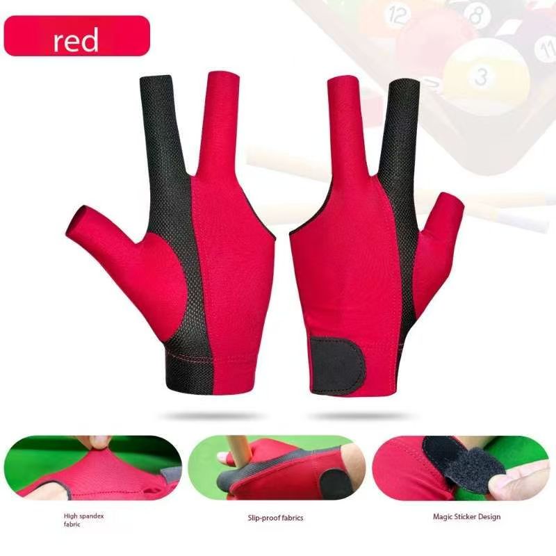 3 Finger Breathable Elastic Quick Dry Billiard Snooker Gloves