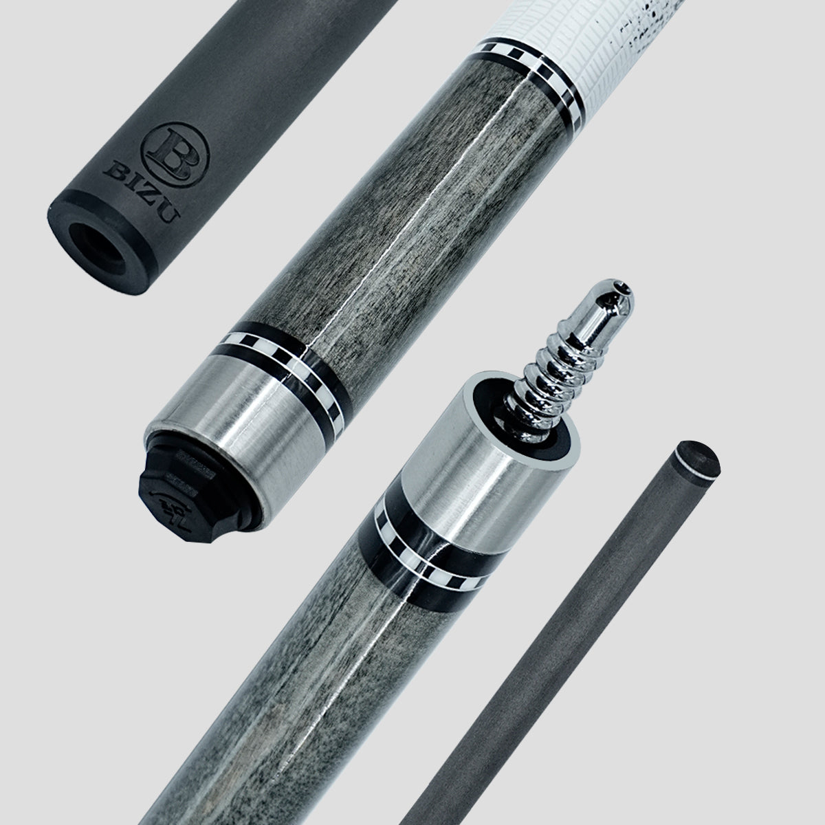 BIZU MOON SPEED 58" Carbon Fiber Pool Cue 12.5mm-Lizard skin texture