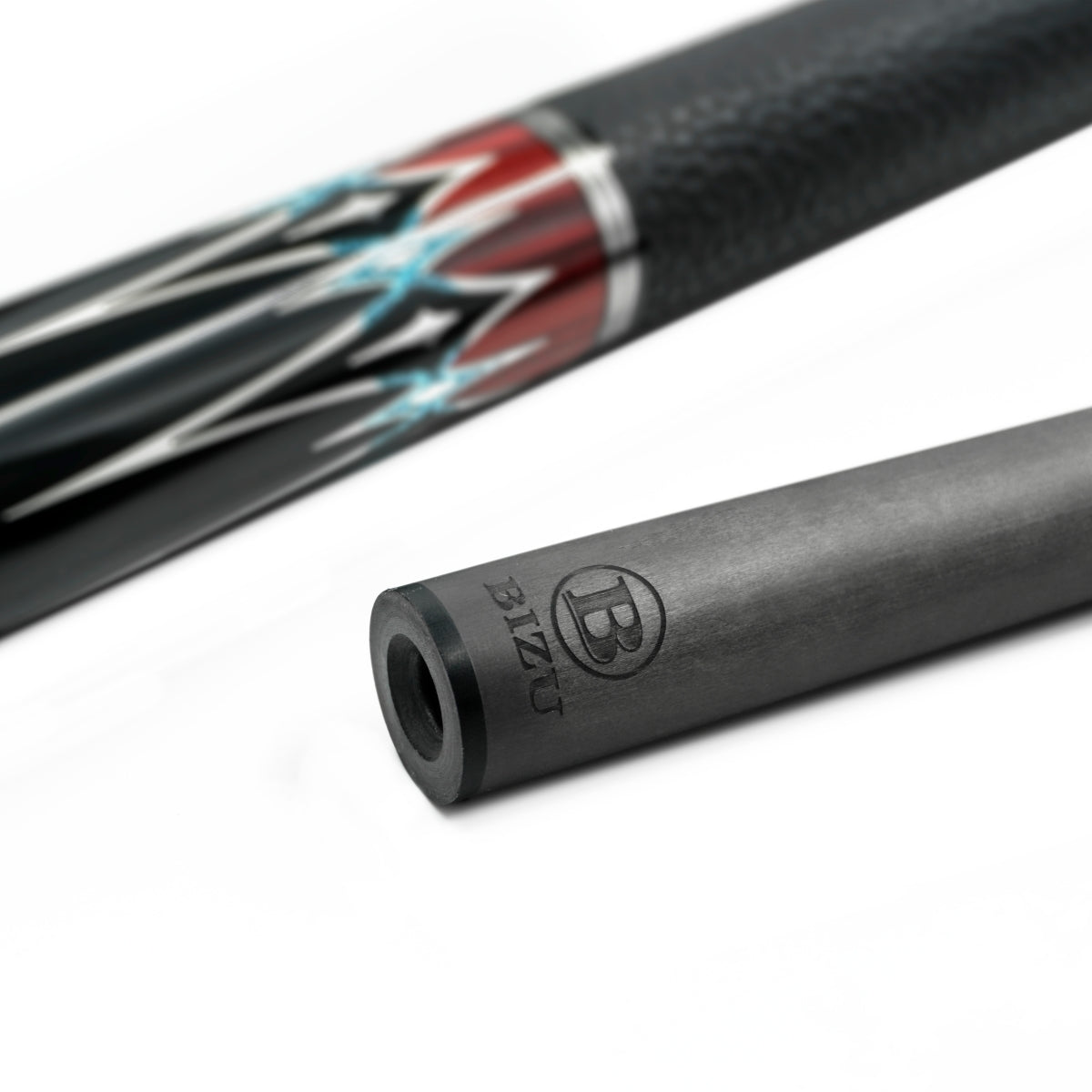 NEW BIZU NEBULA 58" Carbon Fiber Pool Cue-Microfiber Leather Wrap -Flames