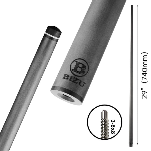 Taco de billar BIZU de fibra de carbono de 29", 11,5 mm, mango simple