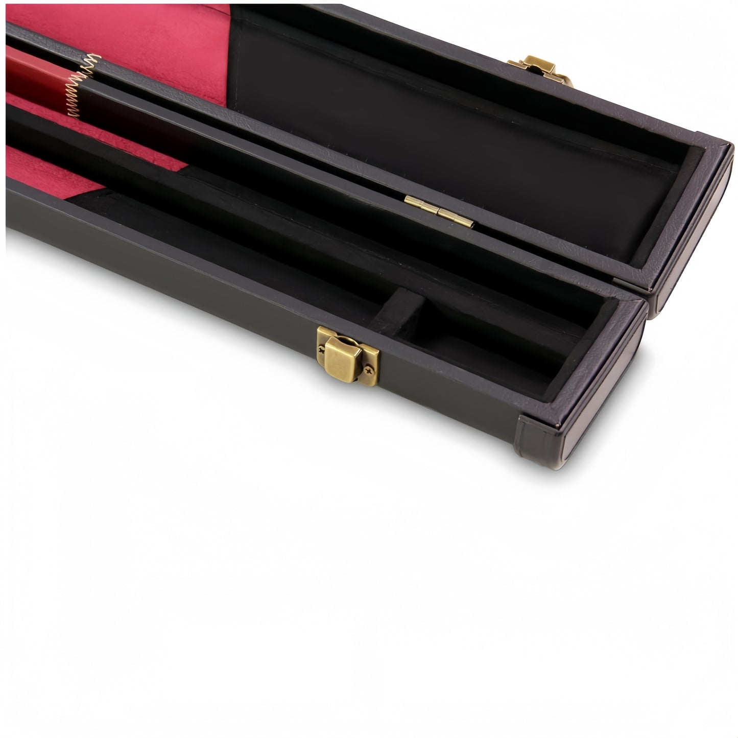 Deluxe 1 / 2 Slot Chequered Cue Case with Plastic Ends and Chalk Compartment Holds