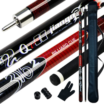 12.5mm Red Viper Carom Pool Cue 19oz Carbon Composite Billiard Stick 58.46in