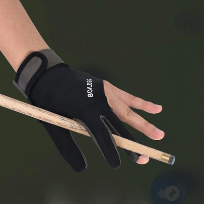Guantes de billar antideslizantes negros para zurdos, para hombre, accesorios de piscina, tela ligera, tacto suave.