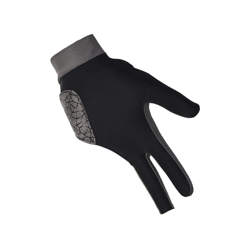 Guantes de billar antideslizantes negros para zurdos, para hombre, accesorios de piscina, tela ligera, tacto suave.