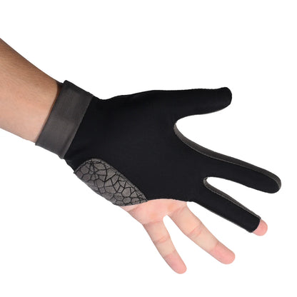 Guantes de billar antideslizantes negros para zurdos, para hombre, accesorios de piscina, tela ligera, tacto suave.