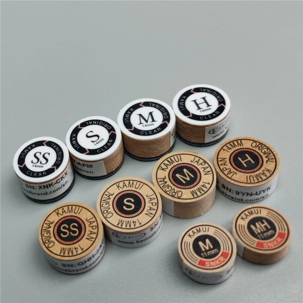 KAMUI-Taco de billar japonés Original, punta de billar, 14mm, 8 capas, H, M, S.