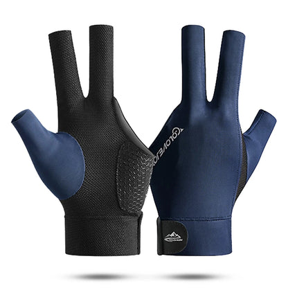 Open Finger Billiard Pool Gloves Adjustable Sticker Polyester Snooker Pool Gloves Smooth Soft Portable Reusable Amateur Training